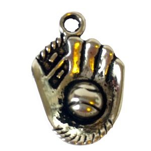 Silver Tone ⚾️ Baseball Glove w/ Ball Charm/Pendant